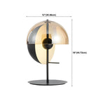 Modern Black Glass Globe Table Lamp for Bedroom