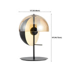 Modern Black Glass Globe Table Lamp for Bedroom