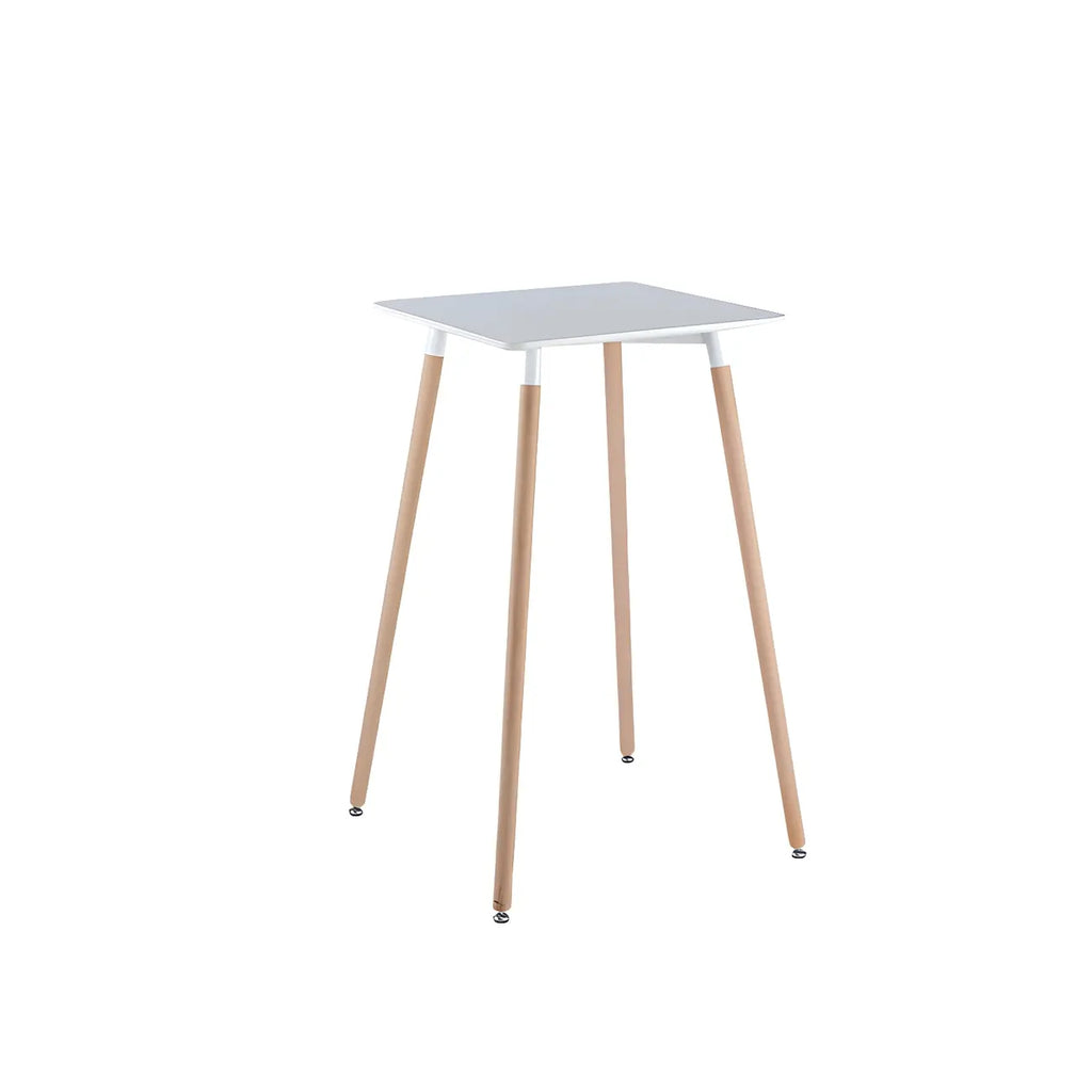 Wooden Natural Finish Square Small Bar Height Table