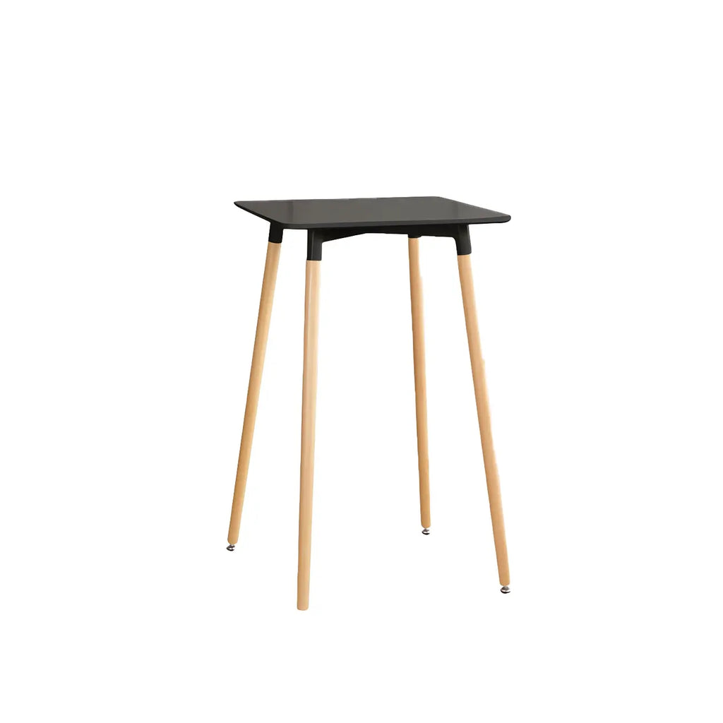 Wooden Natural Finish Square Small Bar Height Table