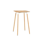 Wooden Natural Finish Square Small Bar Height Table