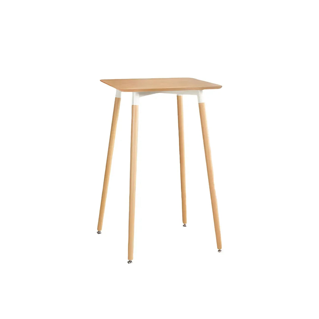 Wooden Natural Finish Square Small Bar Height Table