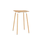 Wooden Natural Finish Square Small Bar Height Table