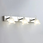 3-Light Modern Silver Glass Vanity Light for Bathroom