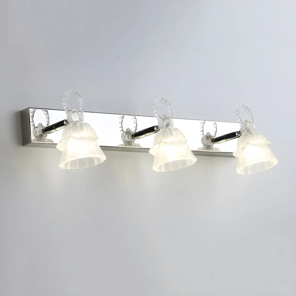 3-Light Modern Silver Glass Vanity Light for Bathroom