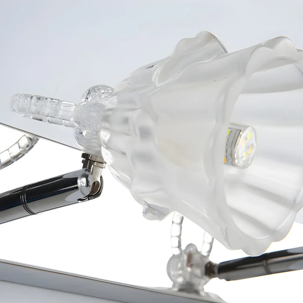 3-Light Modern Silver Glass Vanity Light for Bathroom