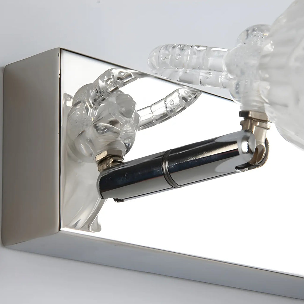 3-Light Modern Silver Glass Vanity Light for Bathroom