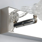 3-Light Modern Silver Glass Vanity Light for Bathroom
