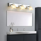 3-Light Modern Silver Glass Vanity Light for Bathroom