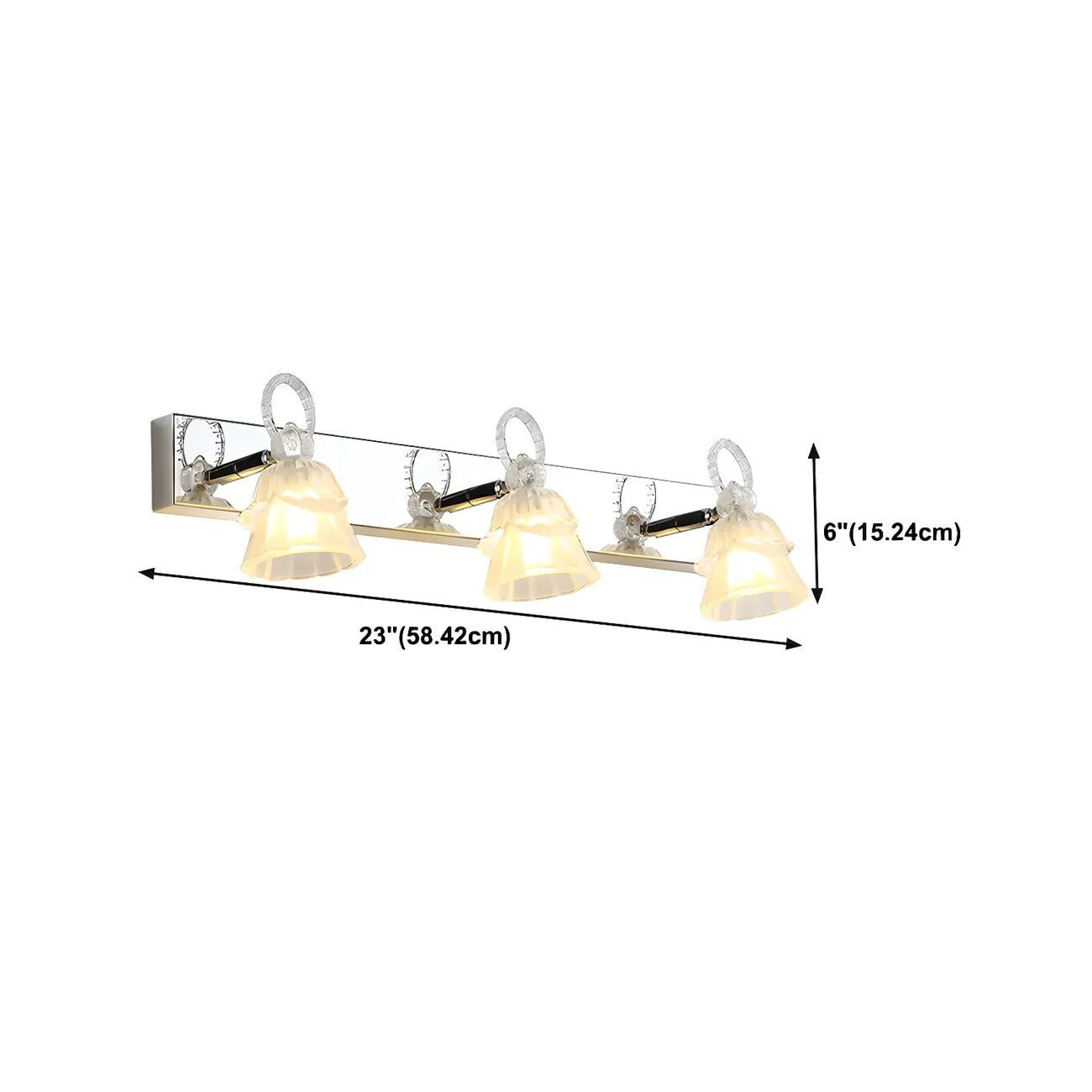 3-Light Modern Silver Glass Vanity Light for Bathroom