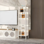 Elegant Modern Metal Black Glass Door Curio Cabinet