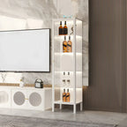 Elegant Modern Metal Black Glass Door Curio Cabinet