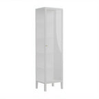 Elegant Modern Metal Black Glass Door Curio Cabinet