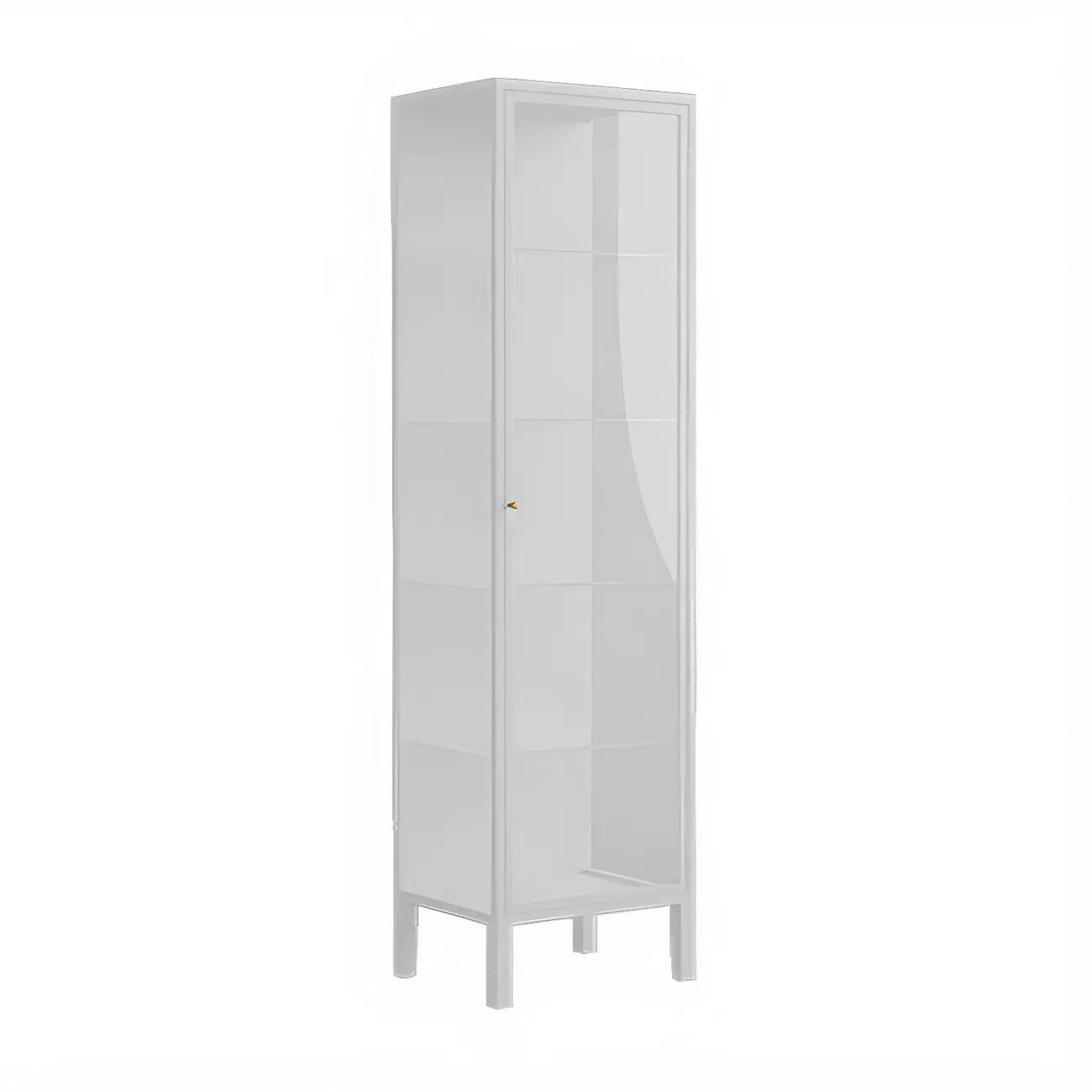 Elegant Modern Metal Black Glass Door Curio Cabinet