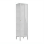 Elegant Modern Metal Black Glass Door Curio Cabinet