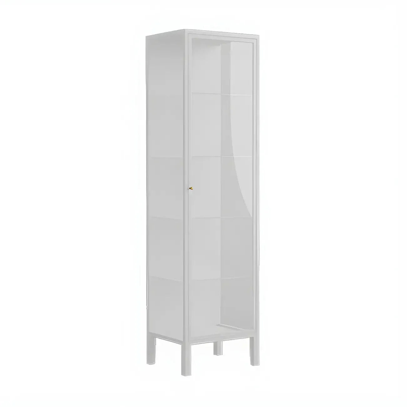 Elegant Modern Metal Black Glass Door Curio Cabinet
