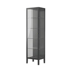 Elegant Modern Metal Black Glass Door Curio Cabinet
