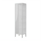 Elegant Modern Metal Black Glass Door Curio Cabinet