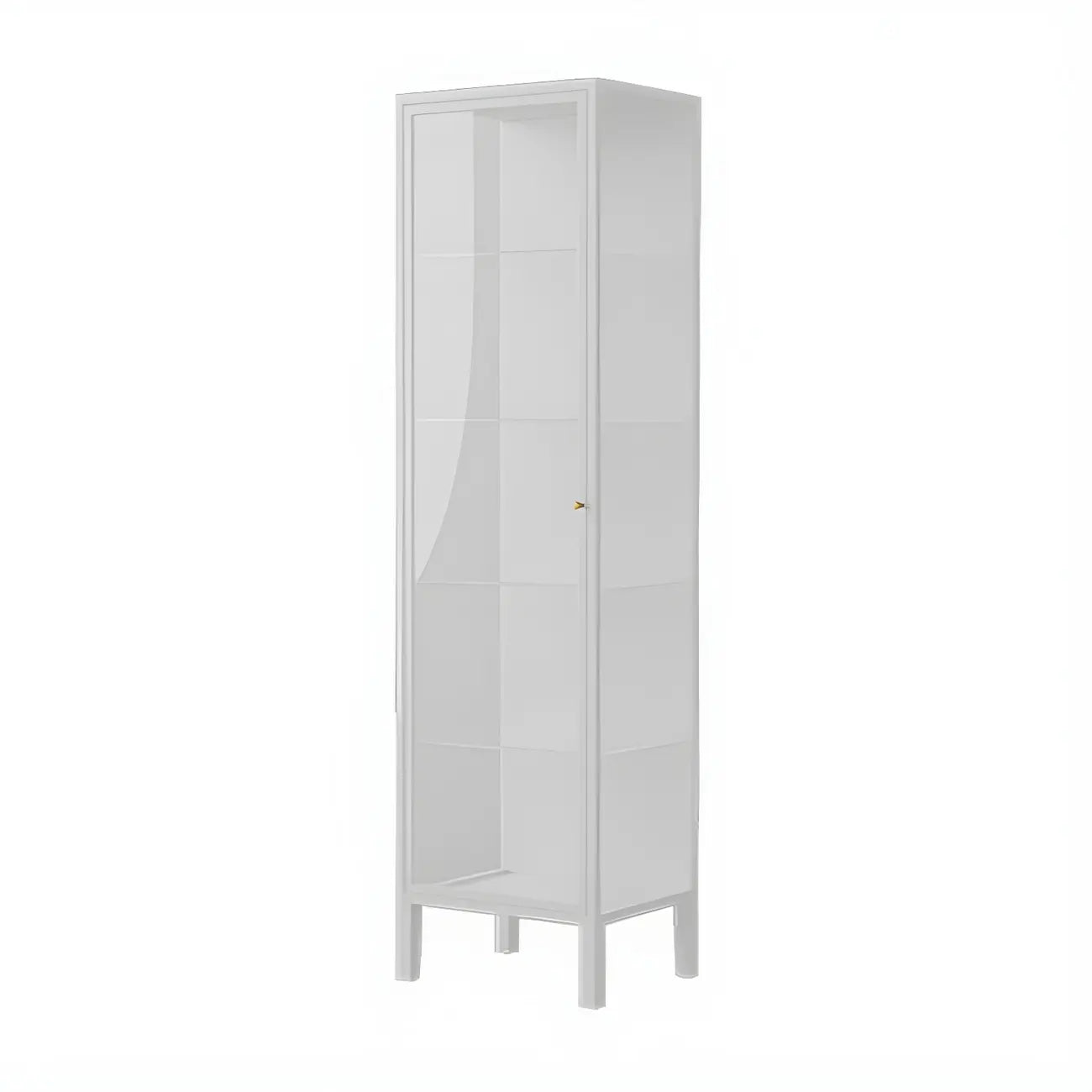 Elegant Modern Metal Black Glass Door Curio Cabinet