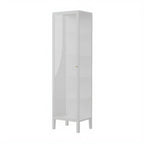 Elegant Modern Metal Black Glass Door Curio Cabinet