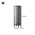 Elegant Modern Metal Black Glass Door Curio Cabinet