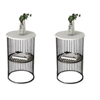 Round 2 Tiers Metal Frame Storage Side Tables Gold
