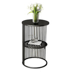 Round 2 Tiers Metal Frame Storage Side Tables Gold