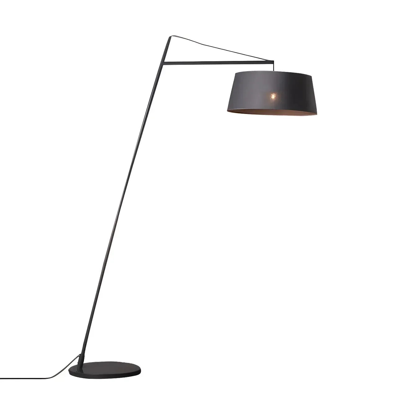 Black Nordic Iron Strip Floor Lamp with Fabric Shade