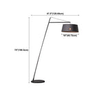 Black Nordic Iron Strip Floor Lamp with Fabric Shade