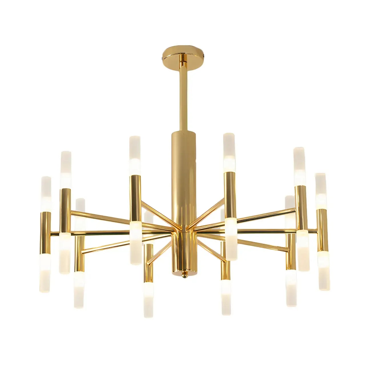 Elegant Tube-shaped Glass Shade Multi-light Chandelier