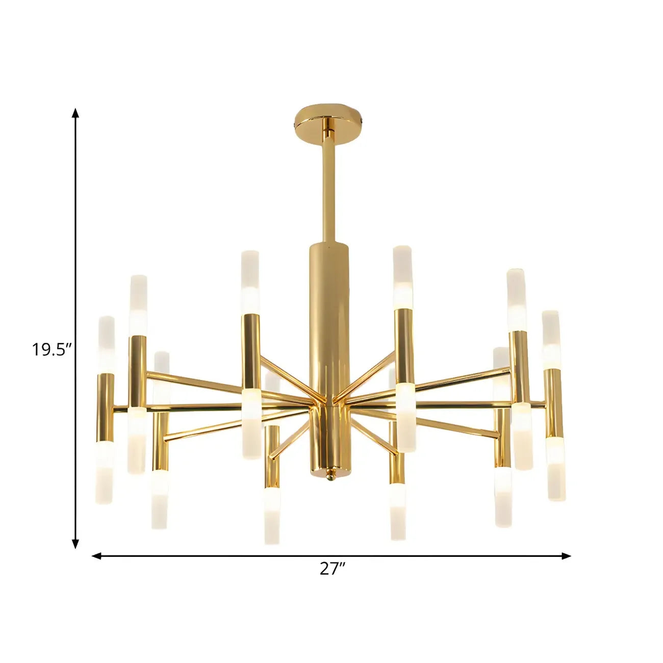 Elegant Tube-shaped Glass Shade Multi-light Chandelier