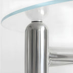 Round Glass Top Coffee Table with Stainless Steel Base