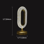 Art Deco Luxury Gold Brass Acrylic Ring Shape LED Table Lamp