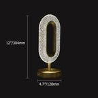 Art Deco Luxury Gold Brass Acrylic Ring Shape LED Table Lamp
