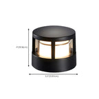 Black Metal Cylinder Wired Post Cap Light