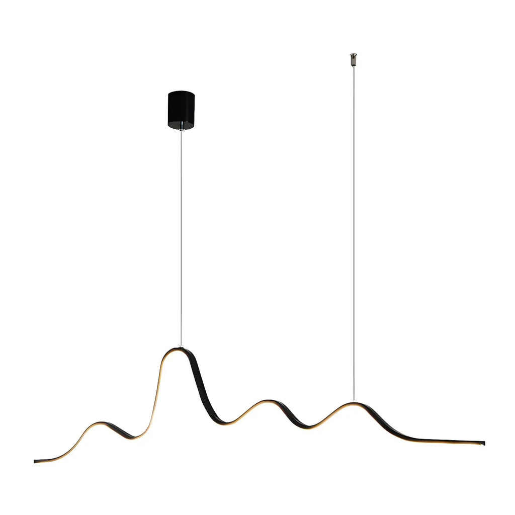 Artistic Black Linear Adjustable Island Pendant Light