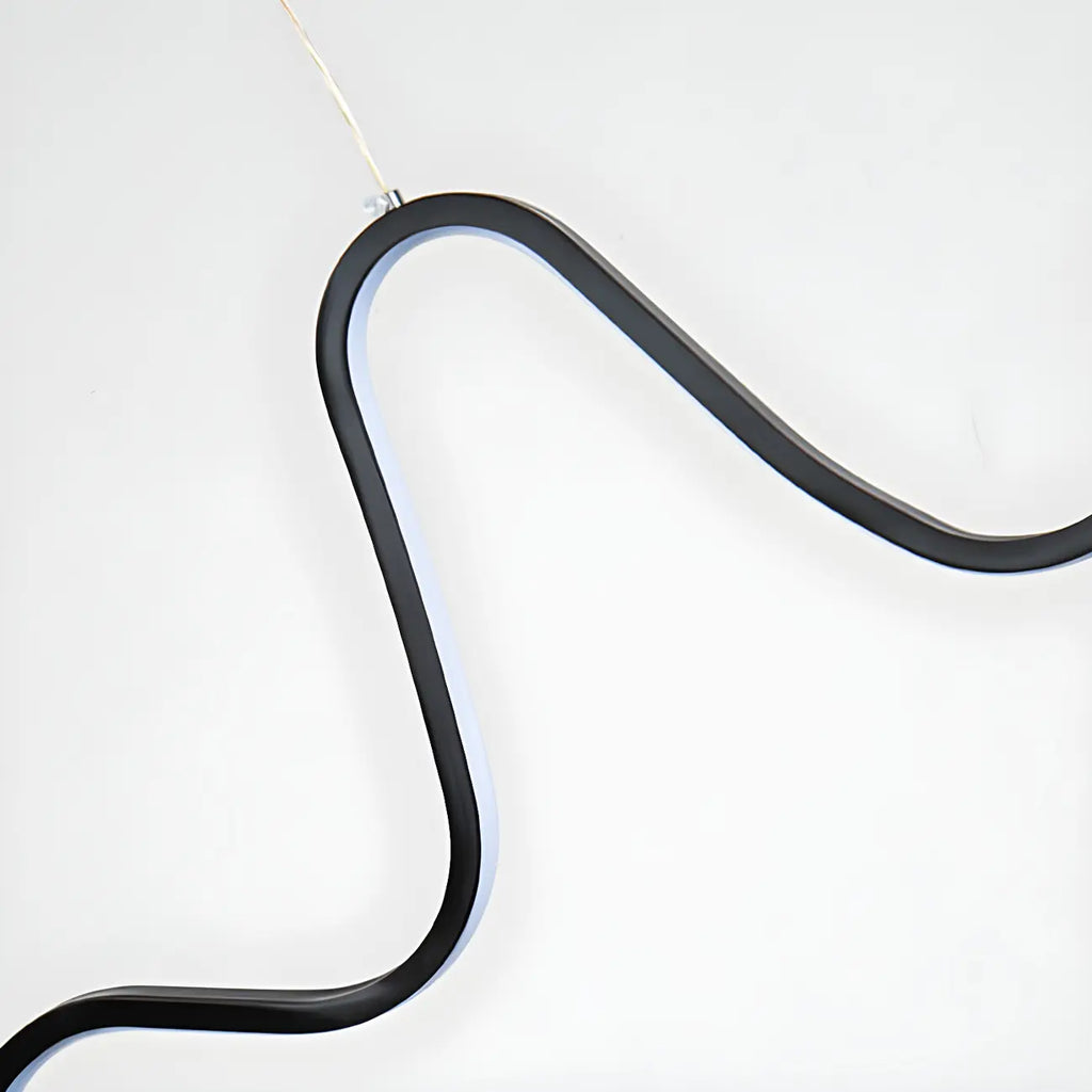 Artistic Black Linear Adjustable Island Pendant Light