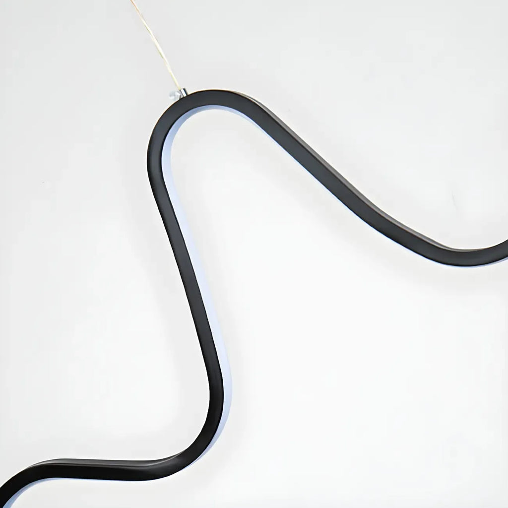 Artistic Black Linear Adjustable Island Pendant Light