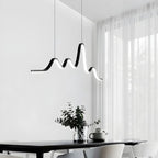 Artistic Black Linear Adjustable Island Pendant Light
