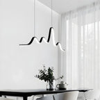 Artistic Black Linear Adjustable Island Pendant Light