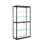 Contemporary Rectangular Black Glass Curio Cabinet