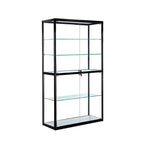 Contemporary Rectangular Black Glass Curio Cabinet