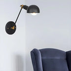 Adjustable Industrial Dome Swing Arm Wall Light