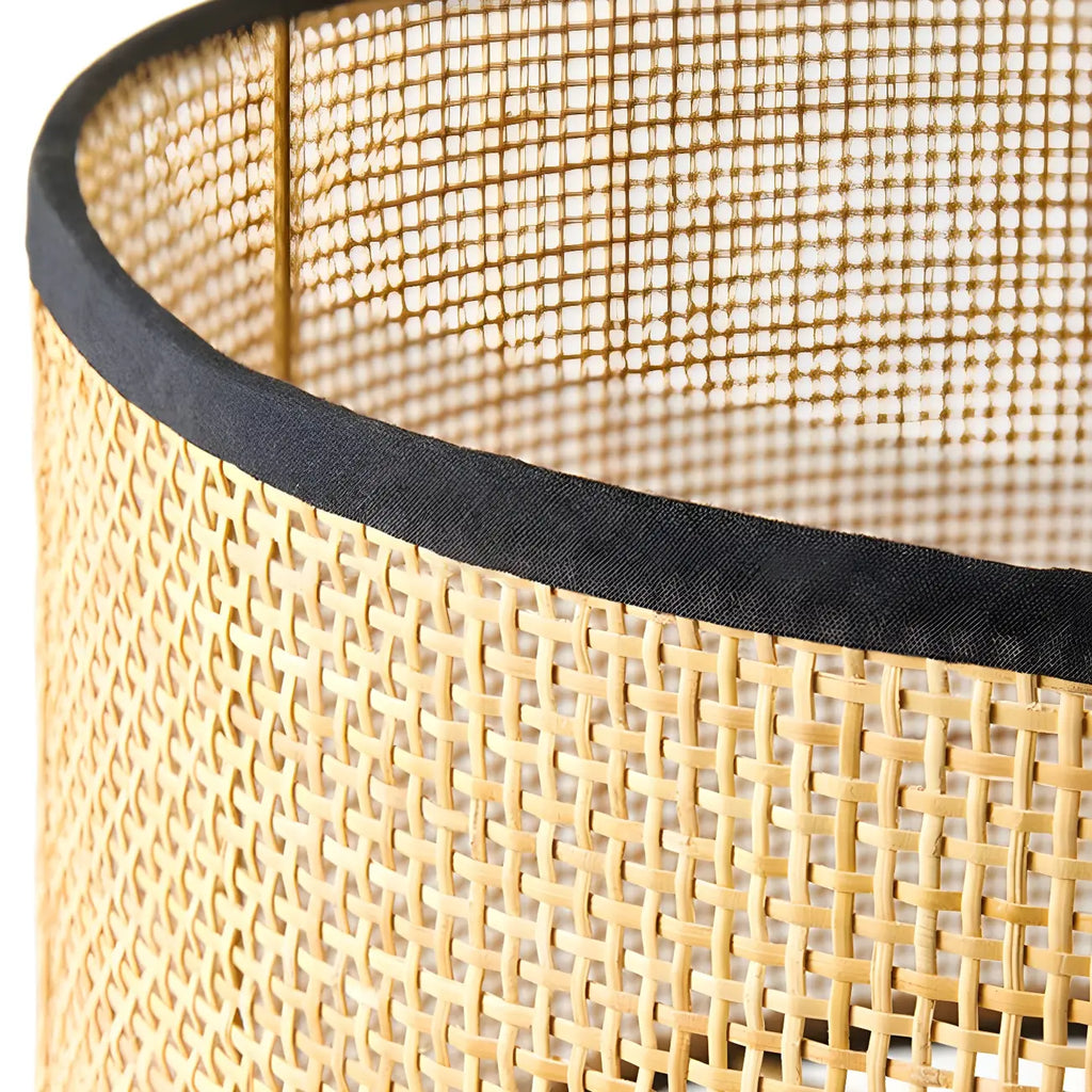 Brown Rarran Metal Drum-Shaped LED Table Lamp