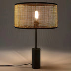 Brown Rarran Metal Drum-Shaped LED Table Lamp