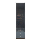 Amber Glass Door Wood Display Cabinet with Wine Storage