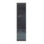 Amber Glass Door Wood Display Cabinet with Wine Storage