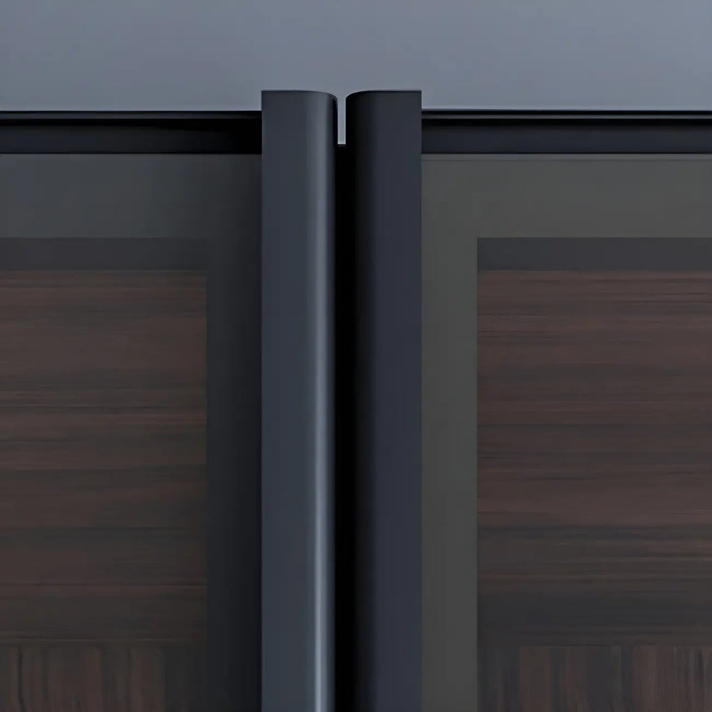 Amber Glass Door Wood Display Cabinet with Wine Storage