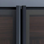 Amber Glass Door Wood Display Cabinet with Wine Storage