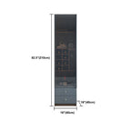 Amber Glass Door Wood Display Cabinet with Wine Storage